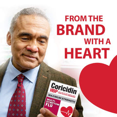 Coricidin HBP dosage instructions shot with clear guidance.