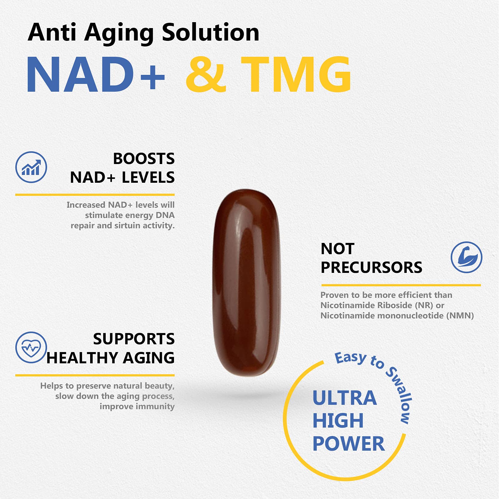 Corllia Liposomal NAD+ 500mg with TMG label highlights added methyl donor detail.