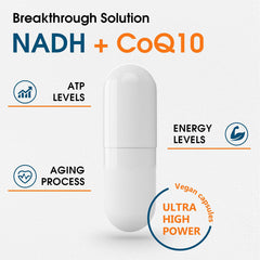 Corllia NADH CoQ10 D-Ribose packaging highlighting 60 servings for long-term use
