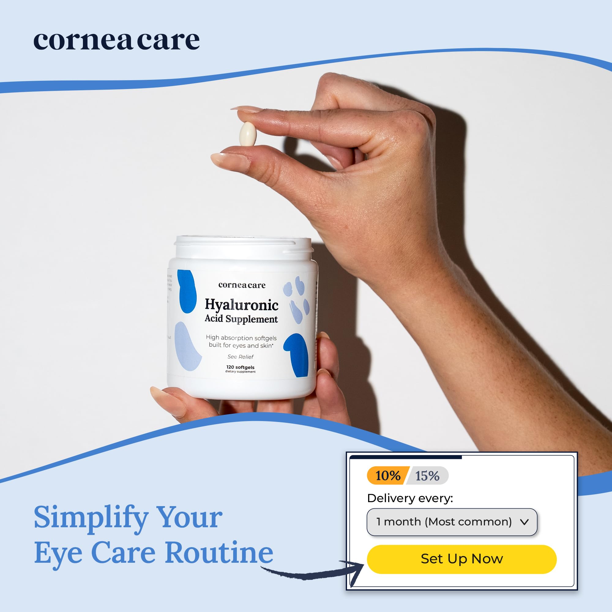 CorneaCare hyaluronic acid for skin hydration and hair strength