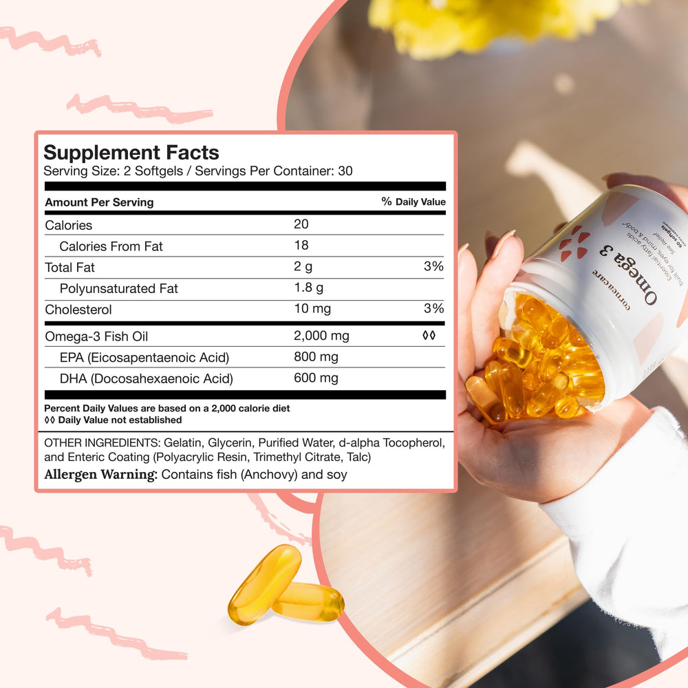 CorneaCare softgels being swallowed easily after a meal.
