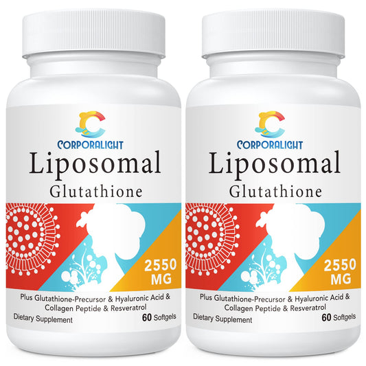CORPORALIGHT liposomal glutathione softgels bottle highlighting advanced absorption potential