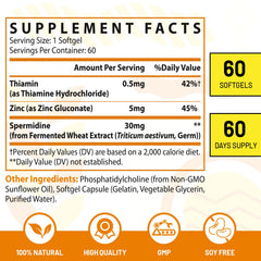 CORPORALIGHT spermidine softgel closeup shows compact capsule designed for absorption.