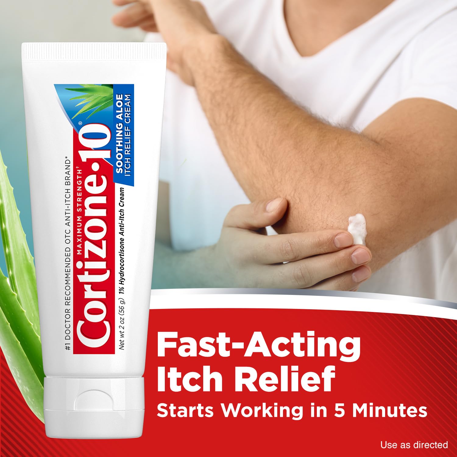 Fragrance-free and dye-free Cortizone-10 formula ideal for sensitive skin