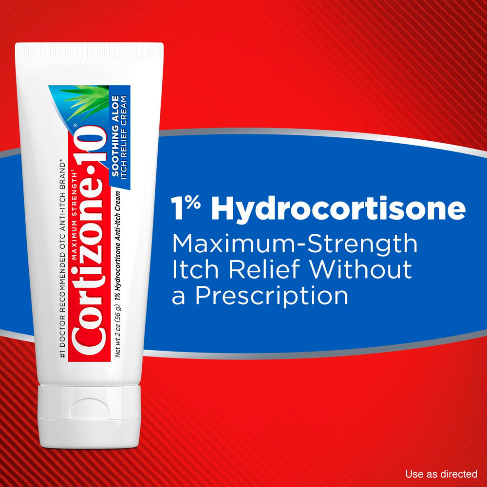Cream being applied to skin for itch relief with Cortizone-10