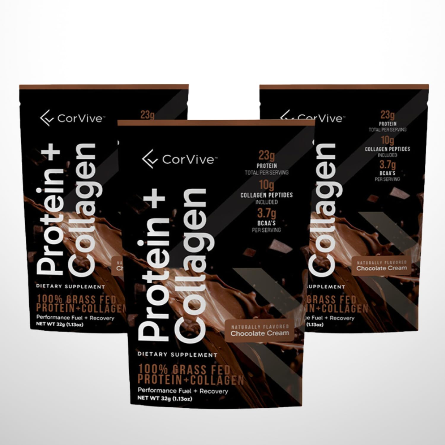 Smooth shake featuring CorVive Protein Collagen Powder for easy mixing.