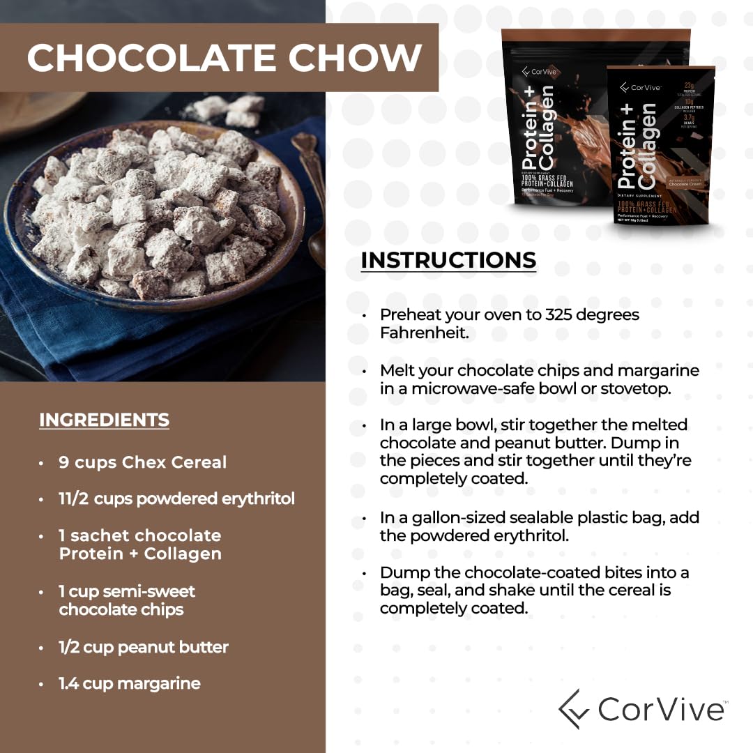 Vanilla flavor CorVive powder tub ready to mix with a beverage.