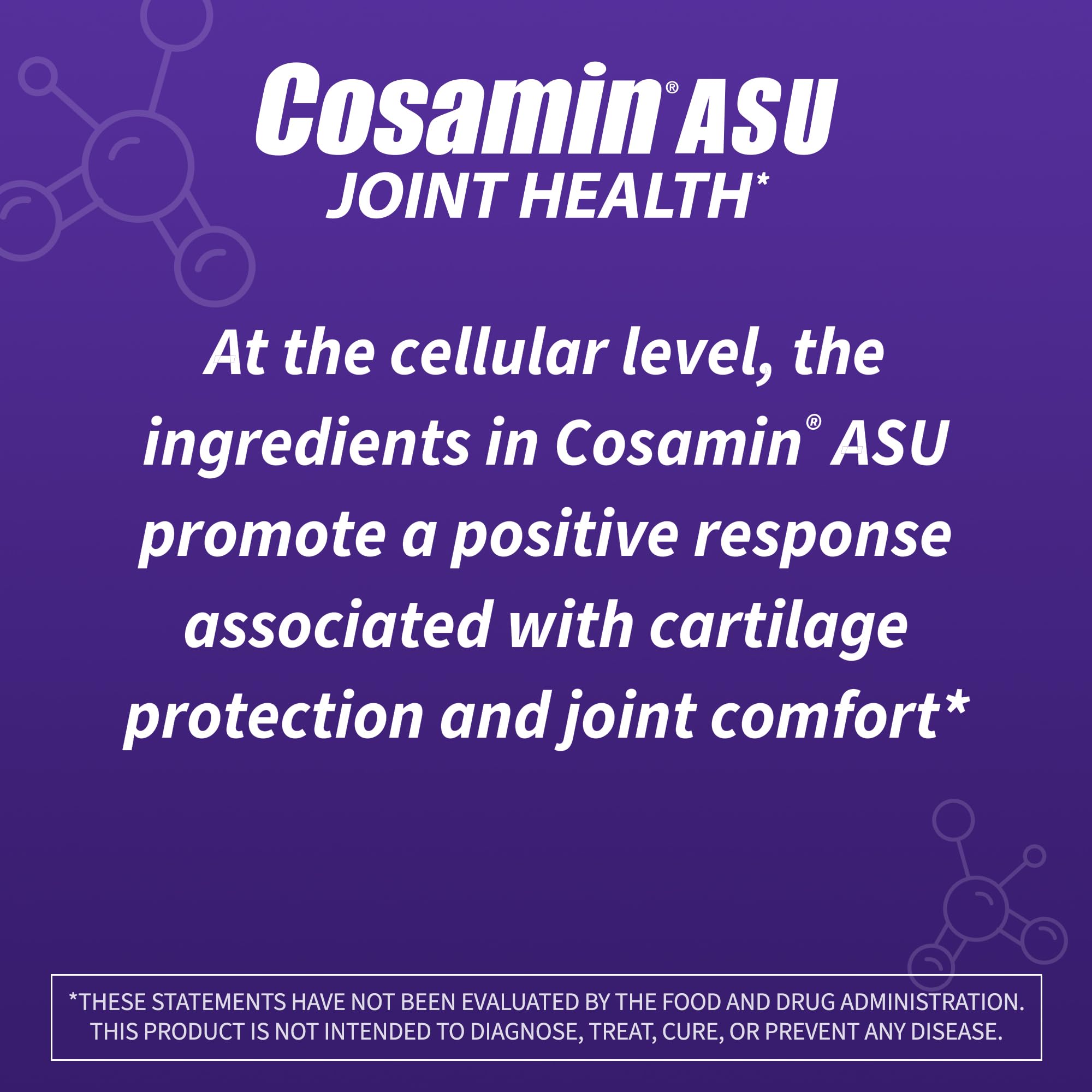 Cosamin ASU purity testing seal and QC badge.