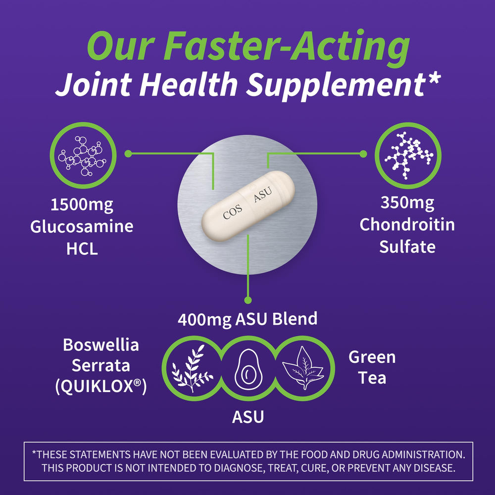 Cosamin ASU serving size visual with dosage guidance.