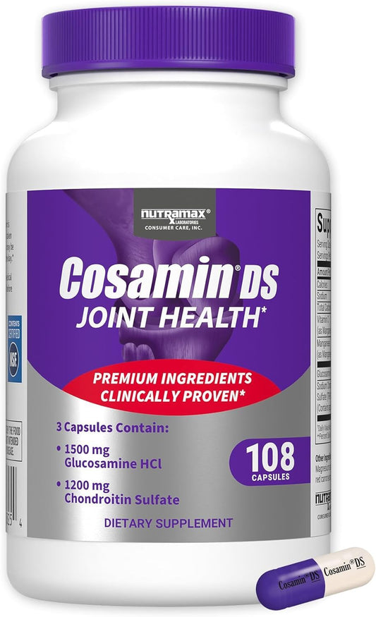Cosamin DS bottle close-up illustrating daily joint support