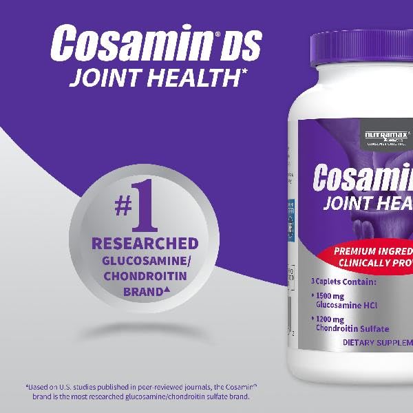 Cosamin DS ingredients label highlights glucosamine and chondroitin.