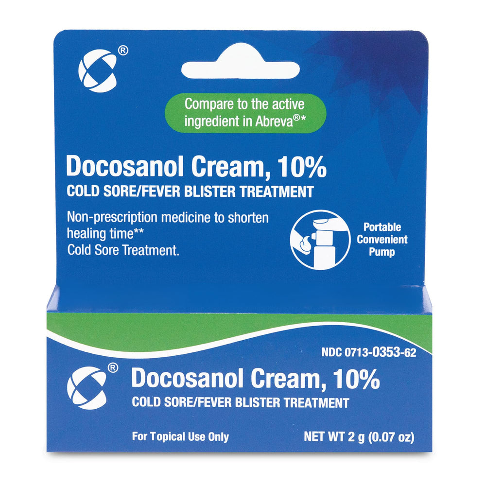 Cosette cold sore cream included in compact bedside or purse setup.