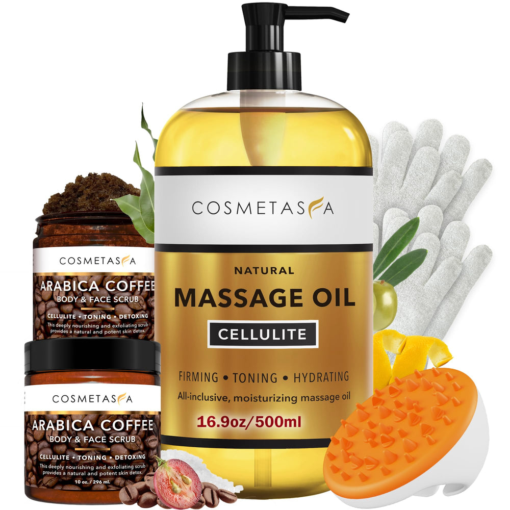 Cosmetasa massage oil kit bottle for at-home spa massage.