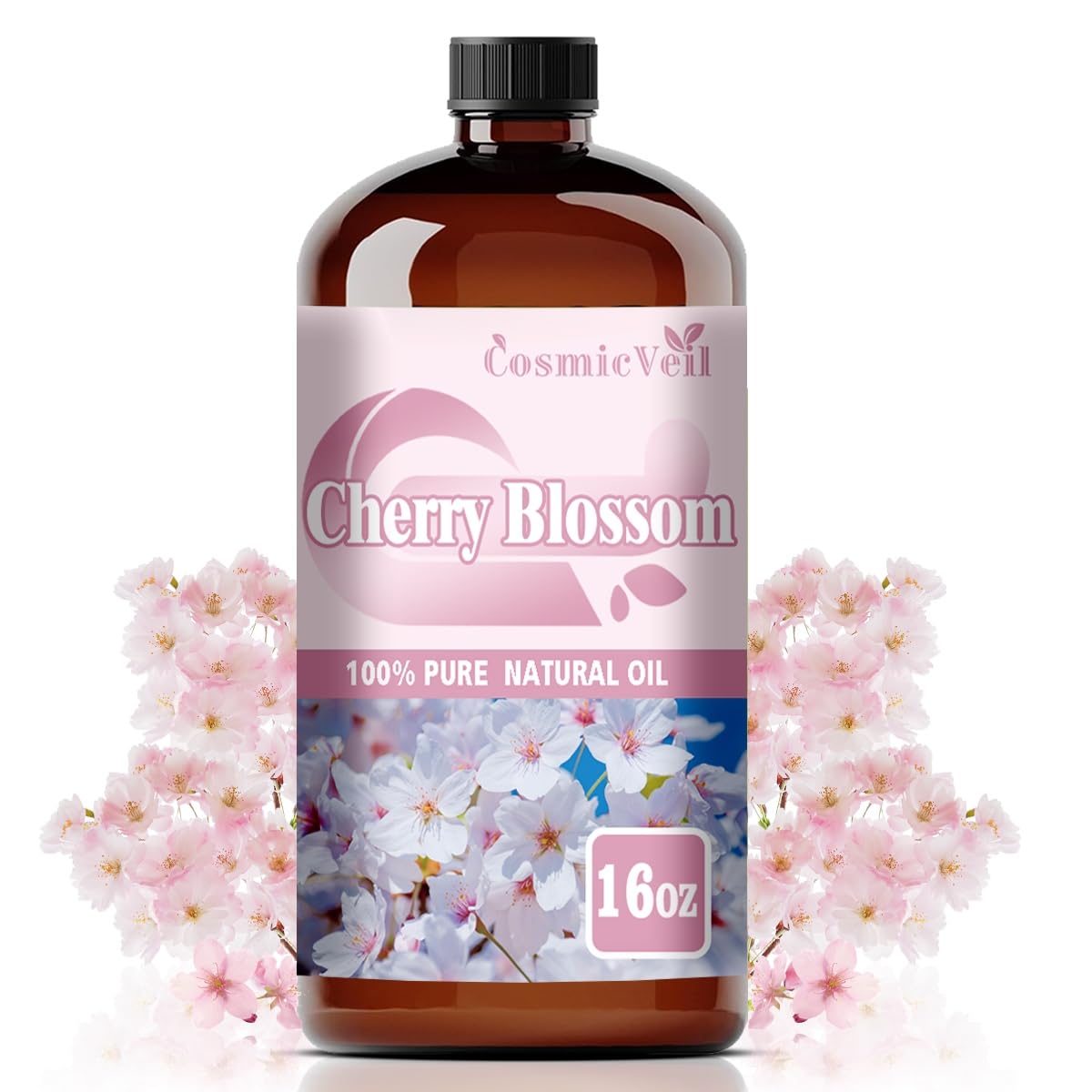 CosmicVeil Cherry Blossom bottle with 16 oz for versatile DIY and home diffusion