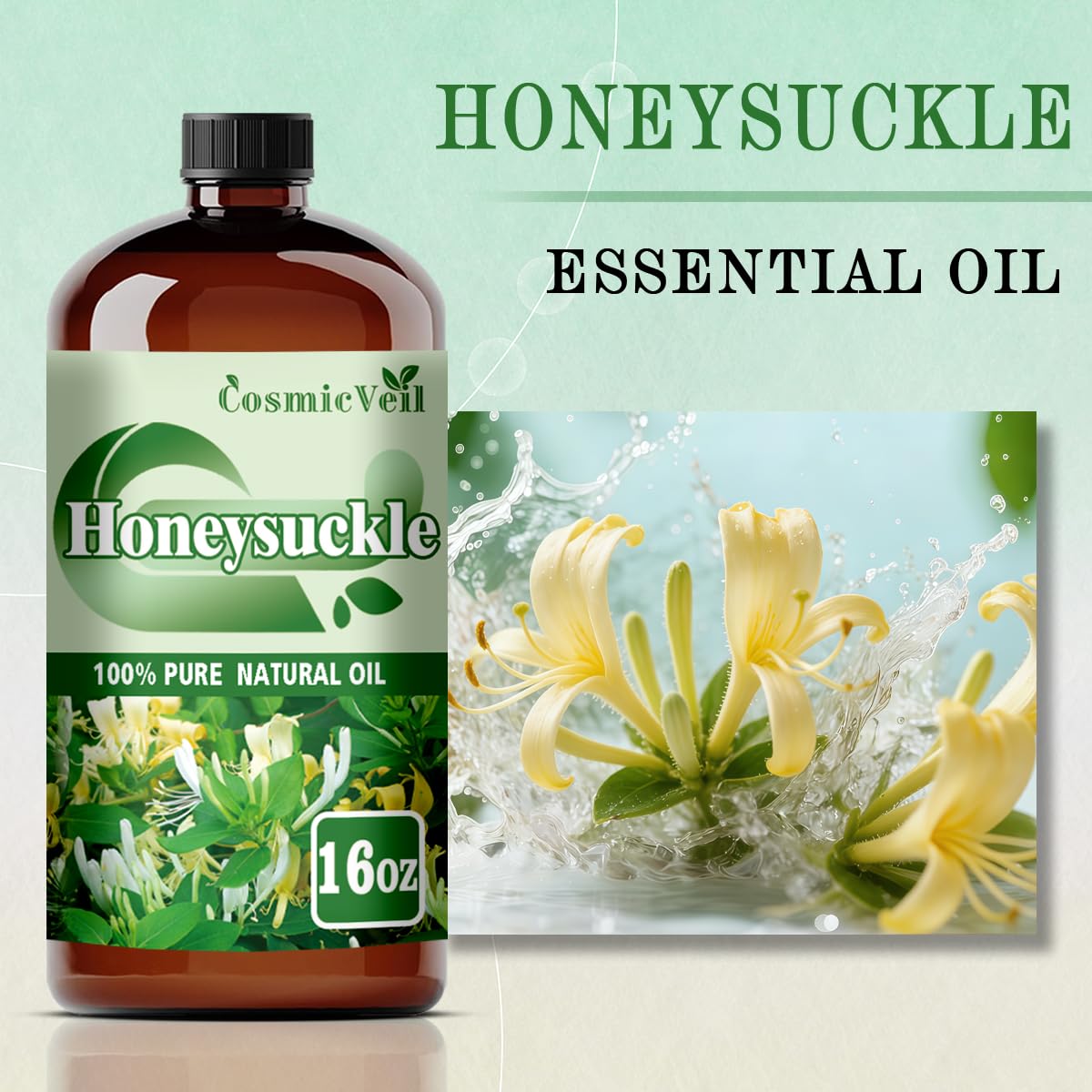 CosmicVeil Honeysuckle oil in a diffuser creates a calming room ambiance.