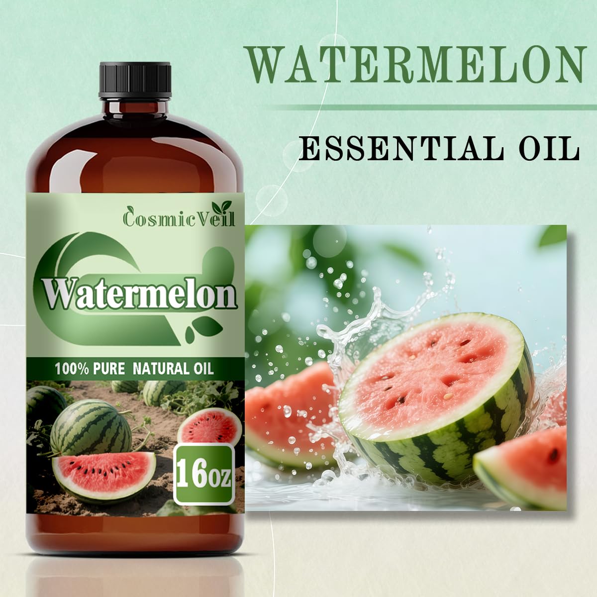 CosmicVeil Watermelon aroma oil in amber bottle for diffuser use