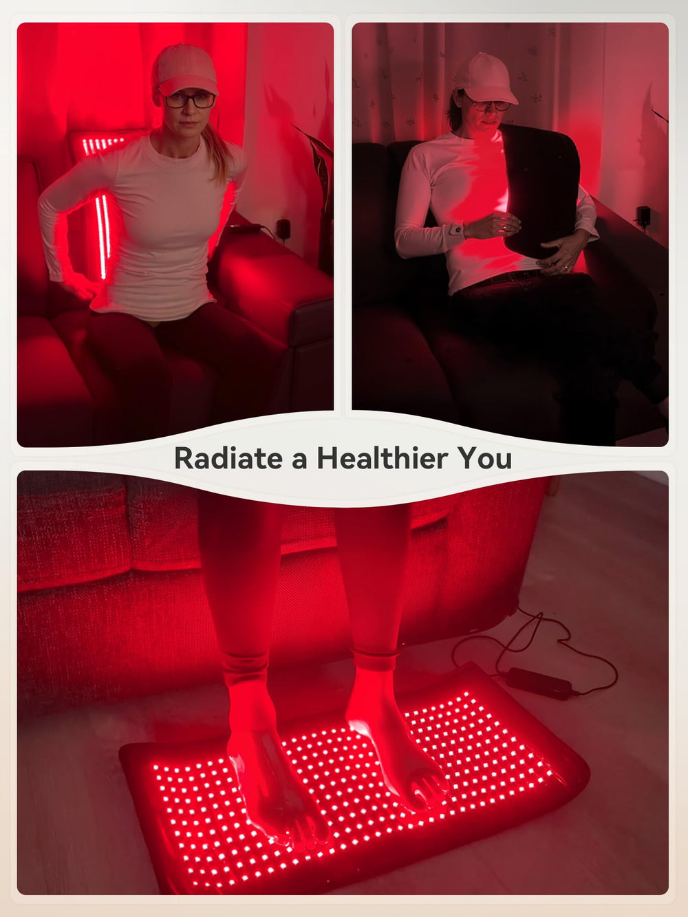 Cosytime red light therapy mat neck delivers targeted relief on sensitive areas with gentle light.