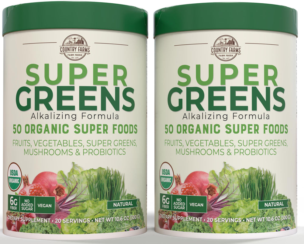 Country Farms Super Greens bottle pour for quick daily nutrition boost