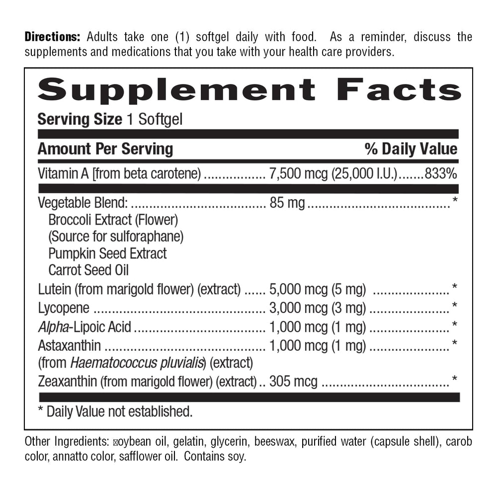 Country Life Carotenoid Complex antioxidant trio of lutein lycopene astaxanthin