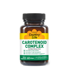 Country Life Carotenoid Complex bottle with softgels for everyday antioxidant support