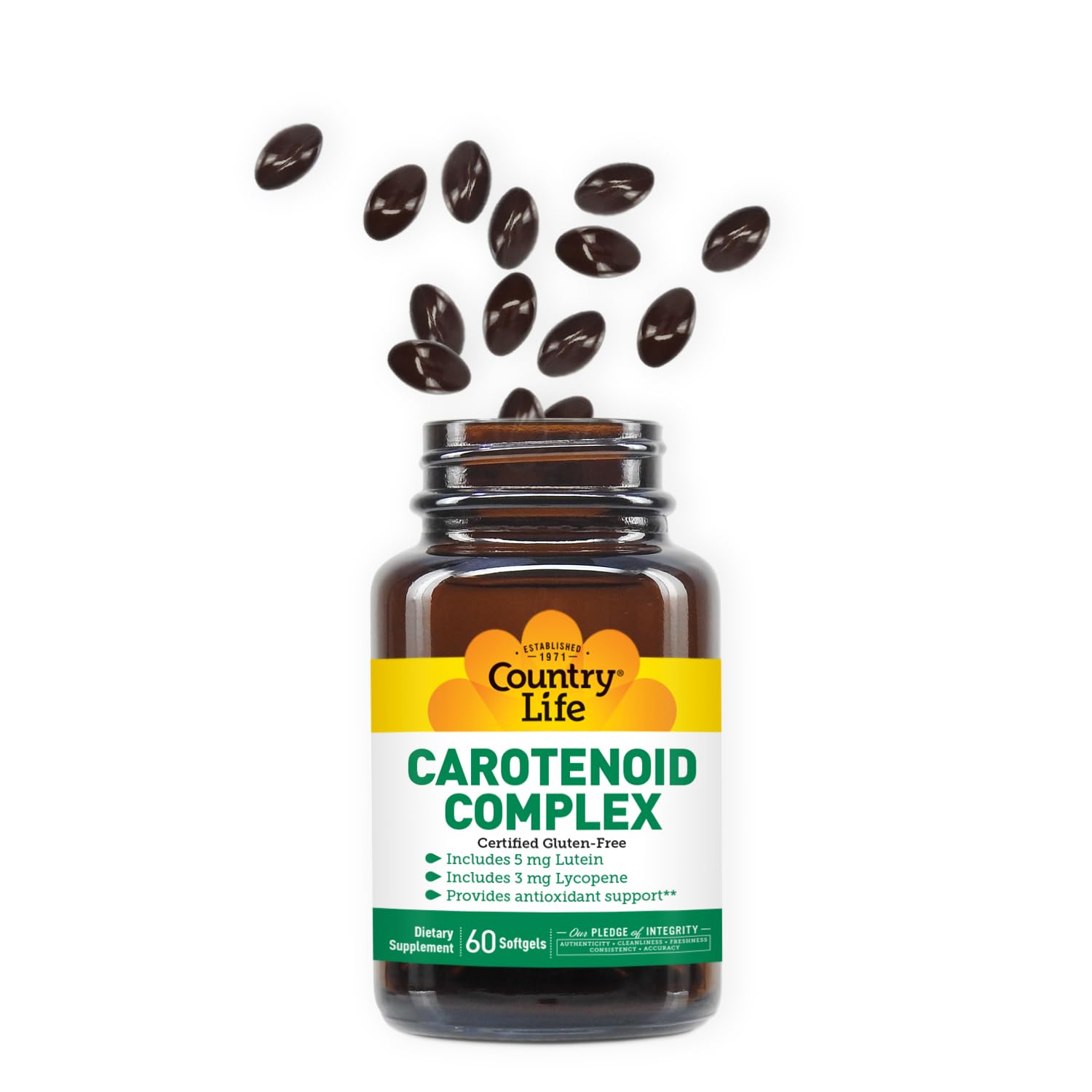 Country Life Carotenoid Complex vegetable blend ingredient imagery highlighting beta-carotene