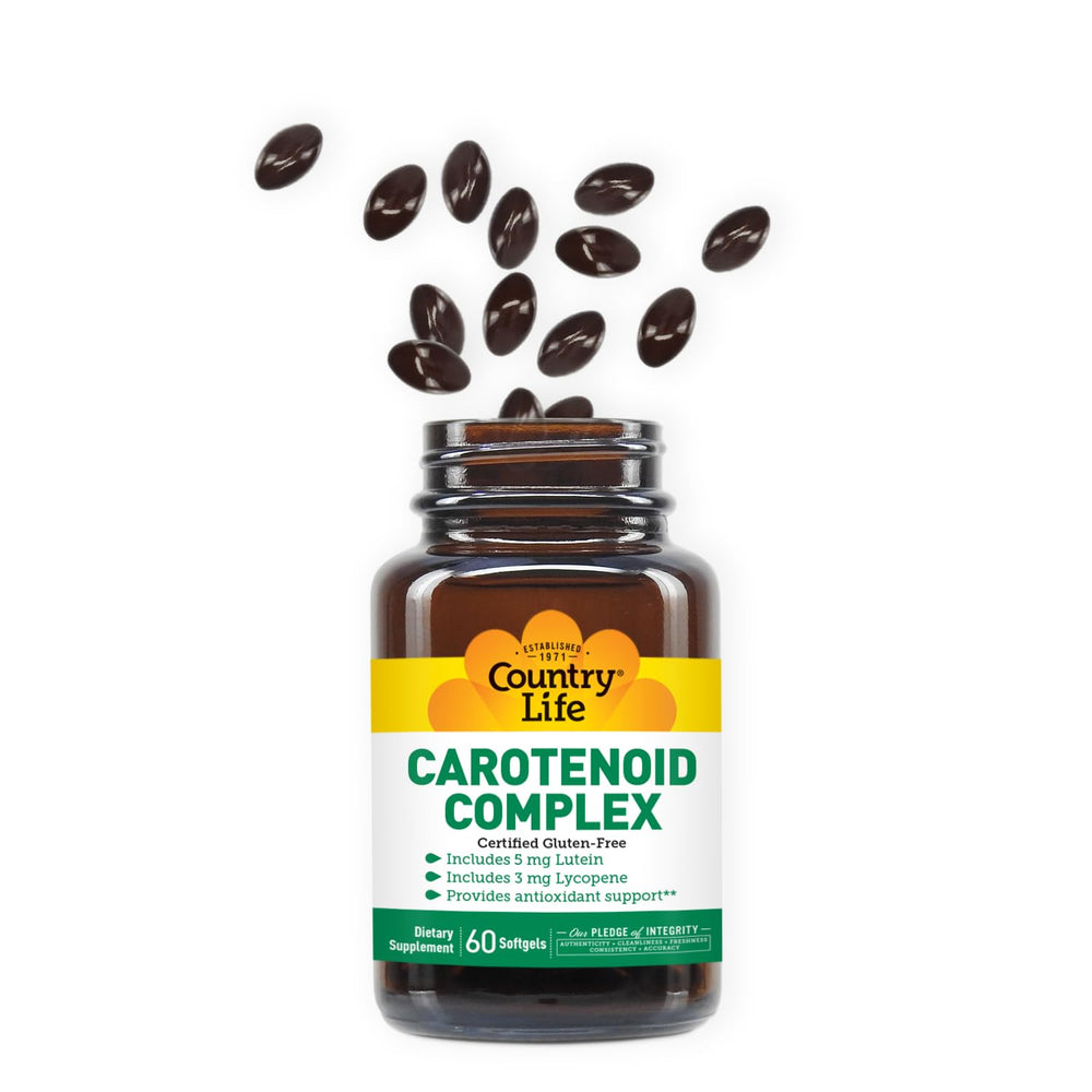 Country Life Carotenoid Complex vegetable blend ingredient imagery highlighting beta-carotene