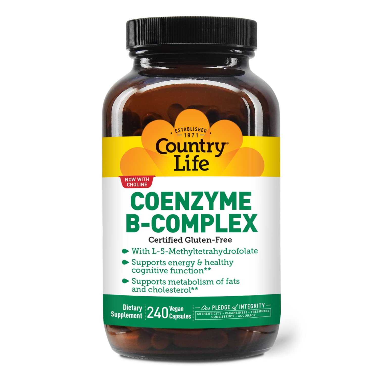 Country Life Coenzyme B-Complex capsules for easy daily use.