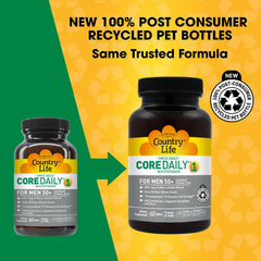 Country Life CORE Daily-1 for Men 50+ label close-up highlights gluten-free formula.
