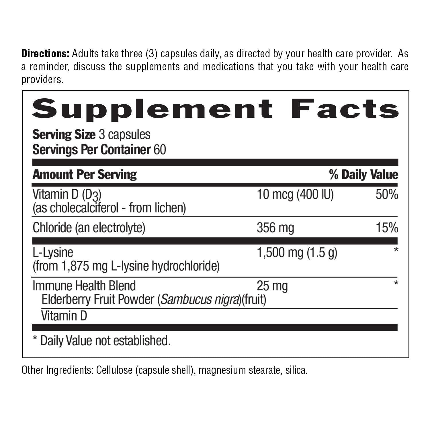 Country Life L-Lysine 1500mg vegan gluten-free label emphasizing clean ingredients.