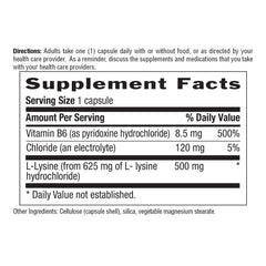 Country Life L-Lysine bottle on store shelf with a clean label.