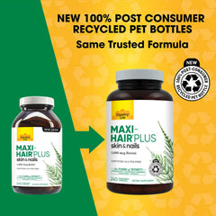 Country Life Maxi-Hair Plus Biotin label close-up highlighting biotin content.