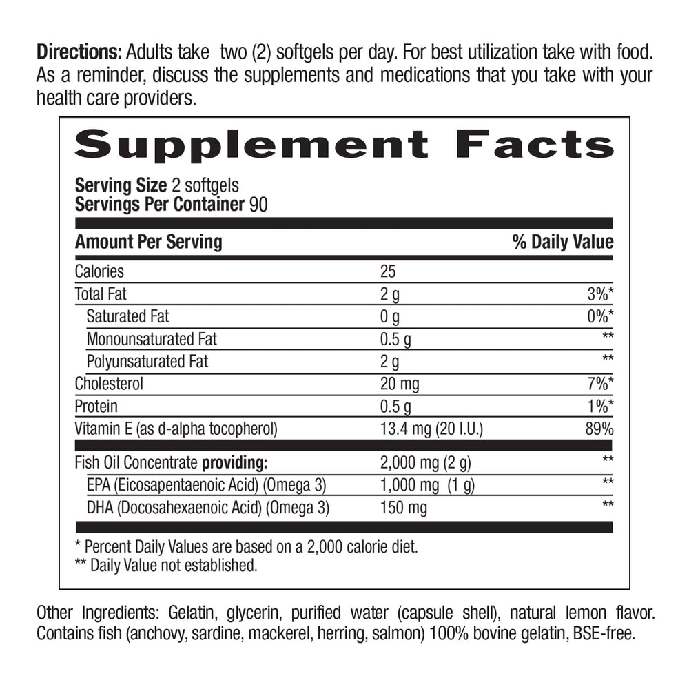 Country Life Omega 3 bottle with quality assurance seal visible.