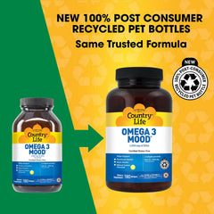 Country Life Omega 3 softgel capsule close-up highlighting high EPA and DHA.
