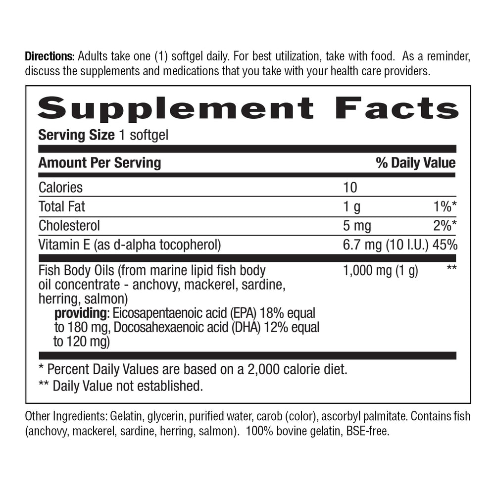 Country Life Omega-3 bottle shown beside third-party testing seal