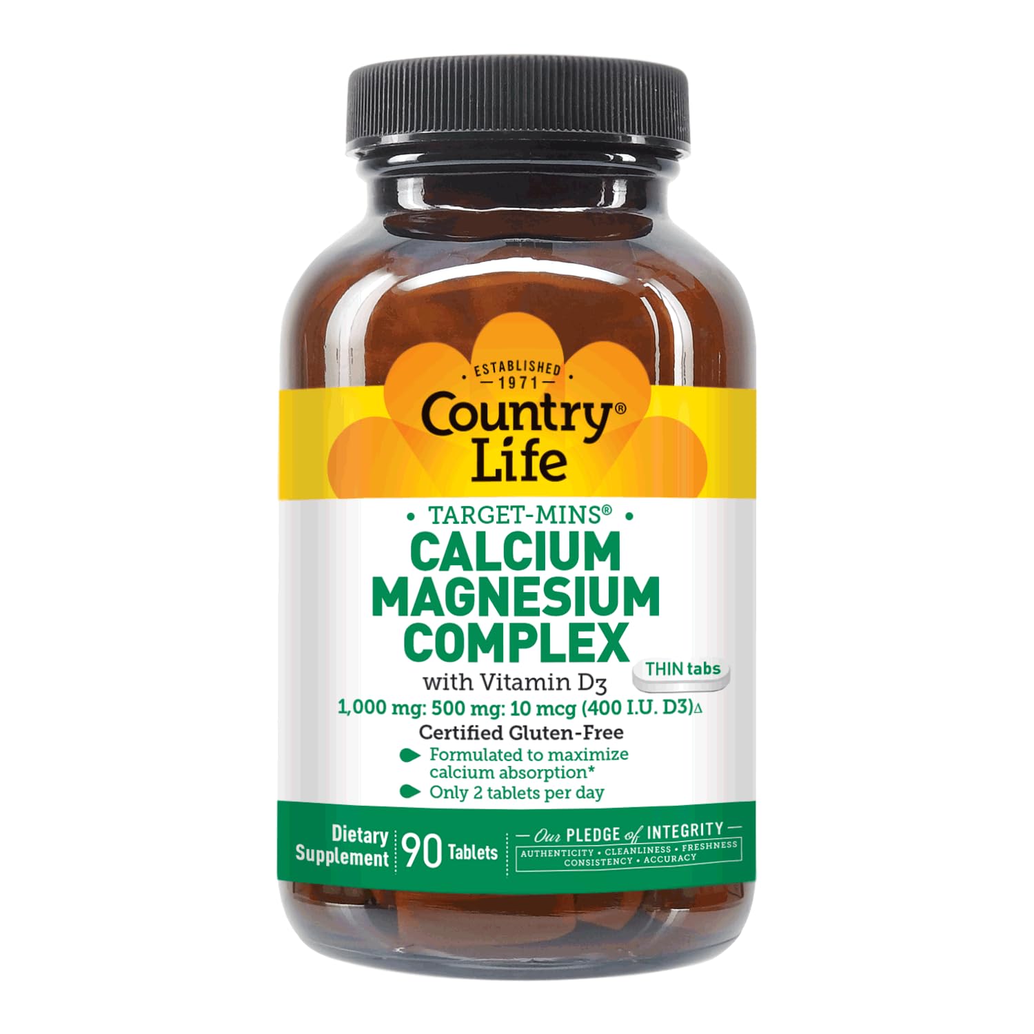 Country Life package front view emphasizing trusted gluten-free bone support