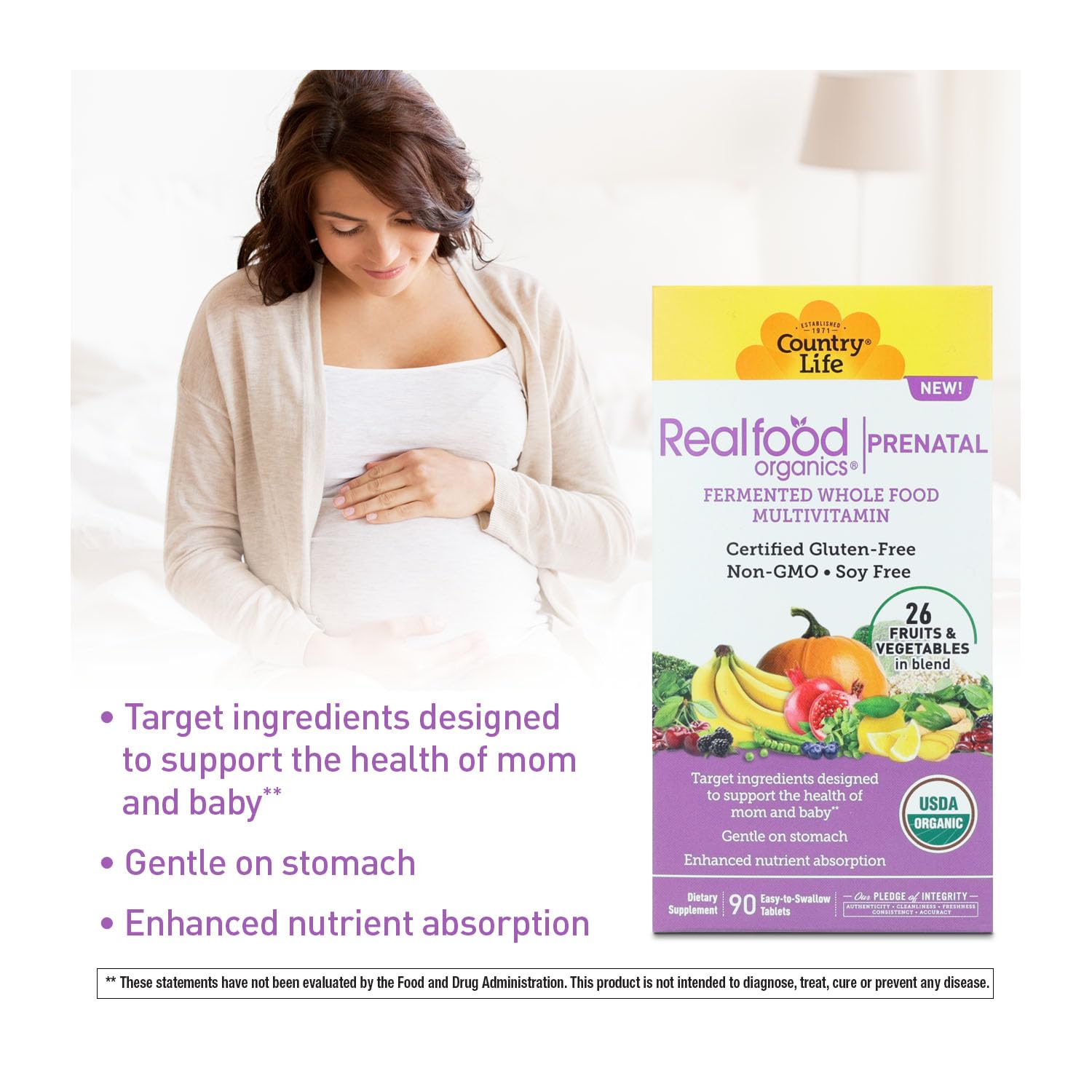 Country Life Realfood Organics Prenatal Multi organic fruits and vegetables blend visible