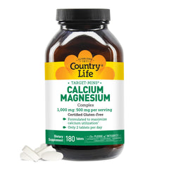 Country Life Target-Mins Calcium Magnesium bottle front for bone health support