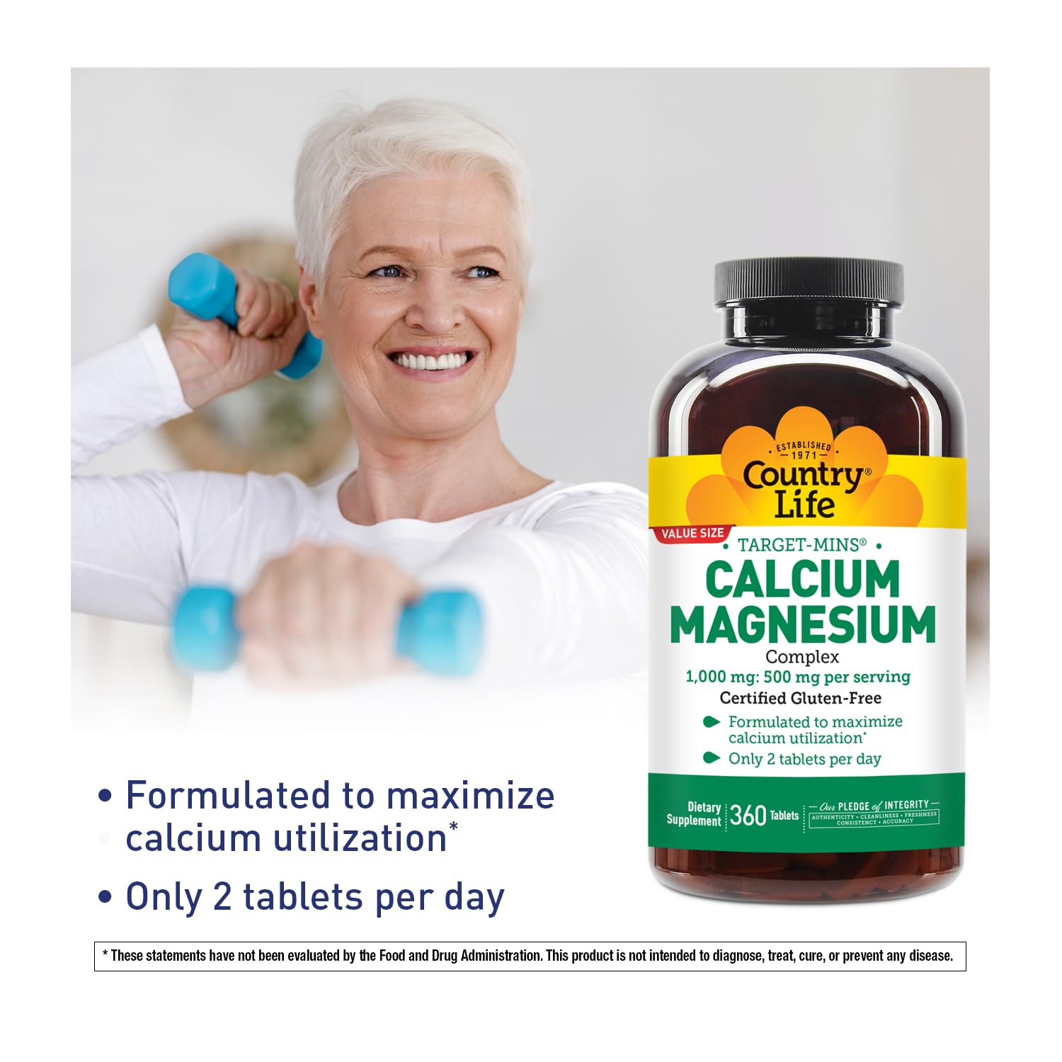 Country Life Target-Mins calcium magnesium dosage table for easy planning.