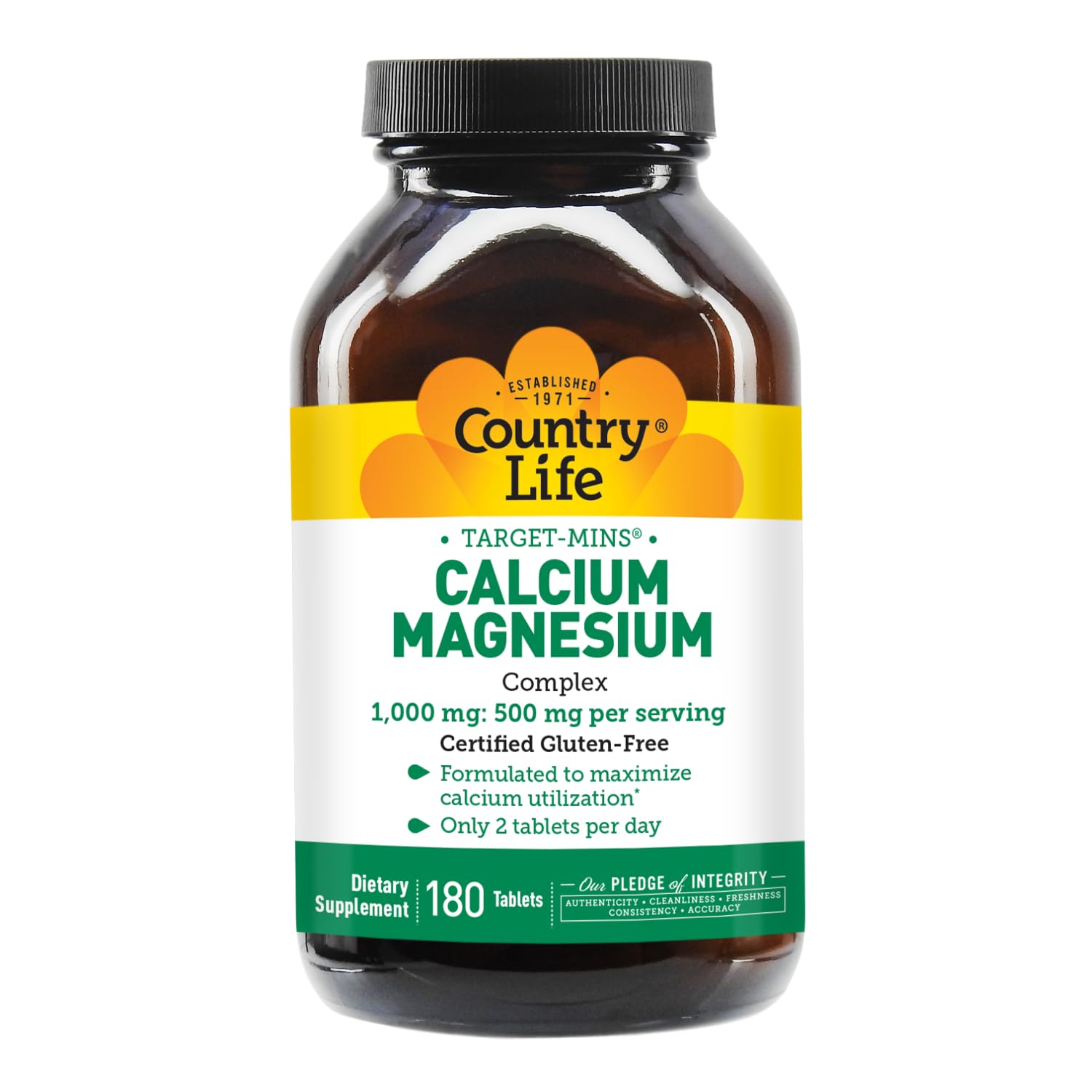 Country Life Target-Mins label back shows calcium to phosphorus balance