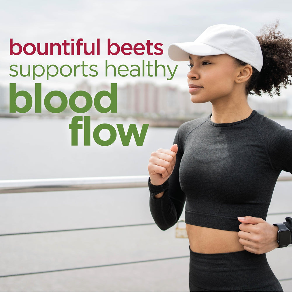 Close-up of Bountiful Beets Gummies for easy daily use.