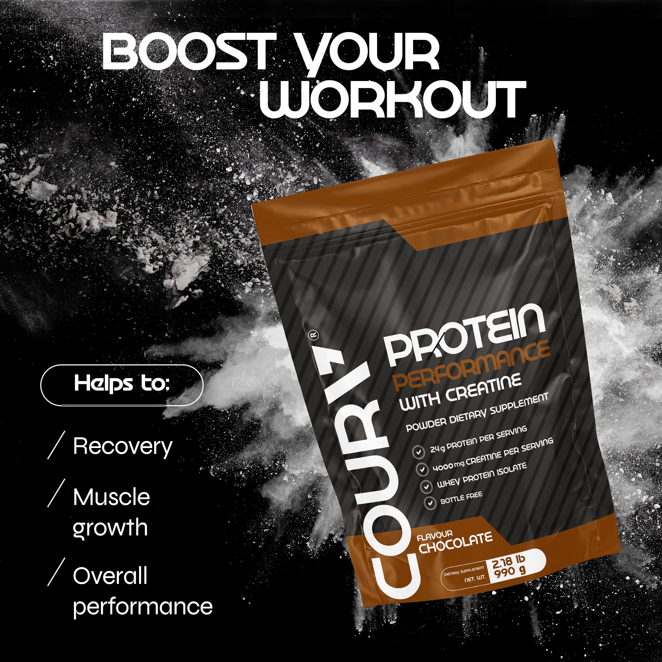 COURA post-workout recovery companion with chocolate or vanilla flavor to satisfy cravings and support nutrition