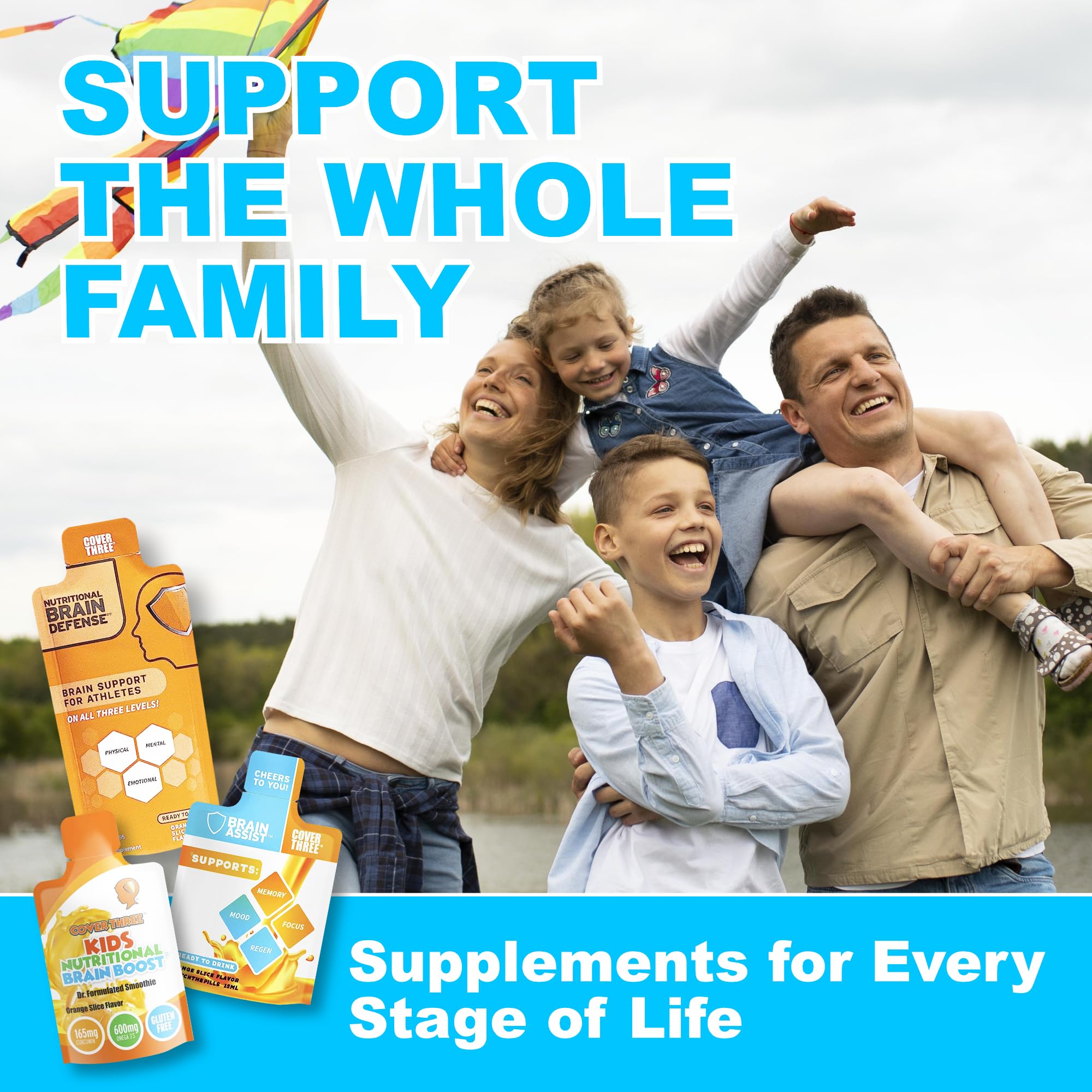 Cover Three Brain Assist family-friendly formula suitable for daily routines