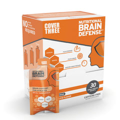 Cover Three Brain Defense orange slice bottle for daily focus and mood