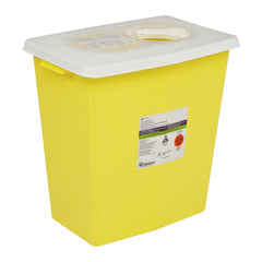 COVIDIEN SharpSafety chemotherapy container with slide lid for secure disposal of trace waste.