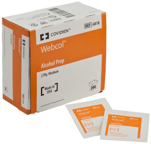 COVIDIEN Webcol alcohol prep sterile pad for reliable cleansing with 70% IPA in clinical settings