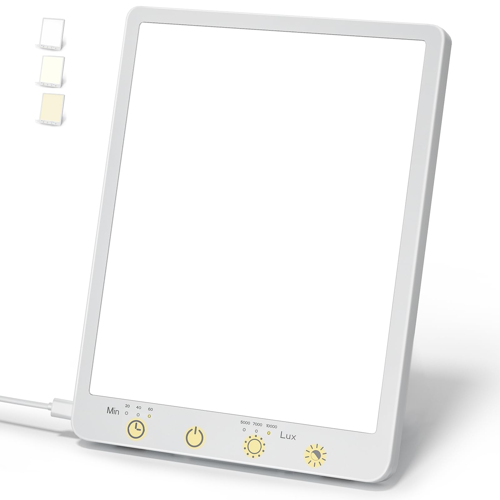 COVO light therapy lamp front view for bright mornings and mood boost.
