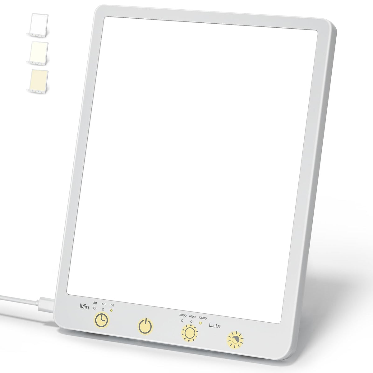 COVO light therapy lamp front view for bright mornings and mood boost.