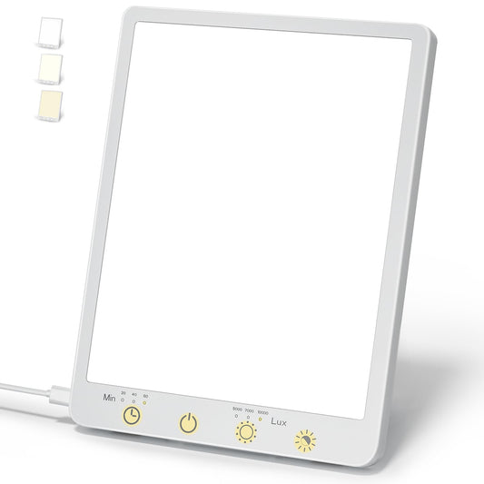 COVO light therapy lamp front view for bright mornings and mood boost.