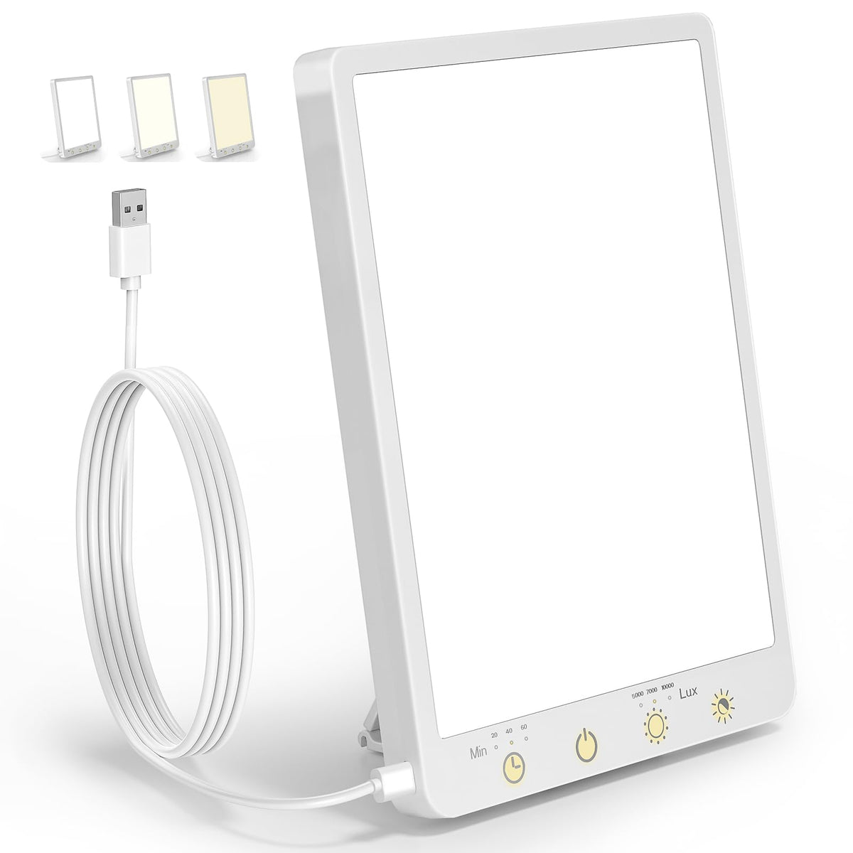 covozon 10000 lux light therapy lamp front view for bright indoor sessions