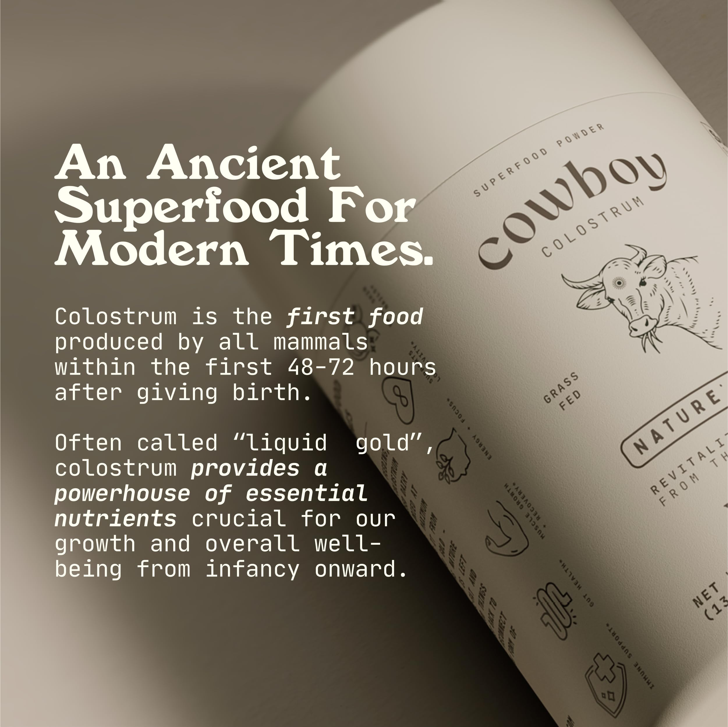 Cowboy Colostrum ethical sourcing from farms supports sustainable sourcing.